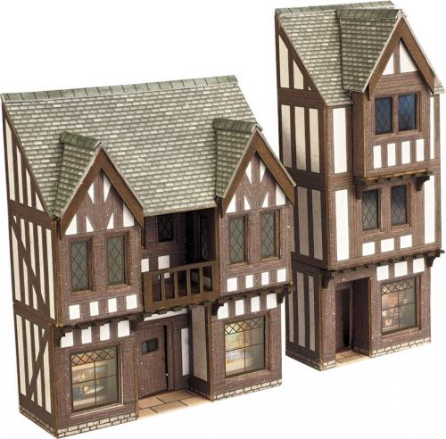 PN190 Metcalfe N Scale Low Relief Timber Framed Shops
